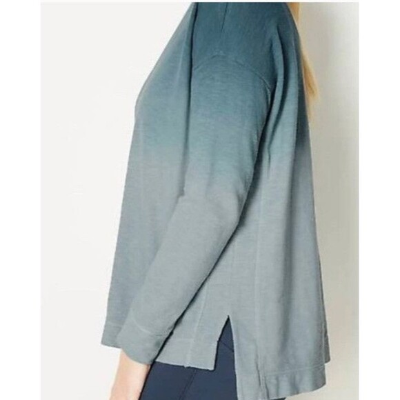J‎ Jill Fit Relaxed Fit Cotton Gray Blue Pullover Long Sleeve Lounge Top Women S - Picture 2 of 8